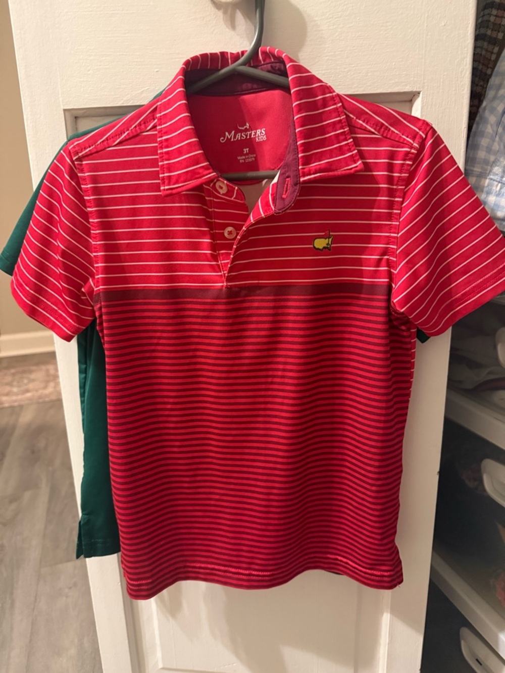 Masters Kids Red and White Striped Polo